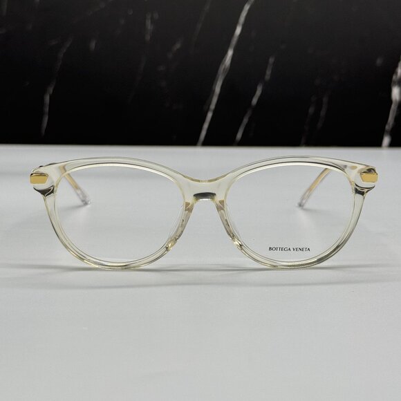 NEW BOTTEGA VENETA BV1039O 003 BEIGE TRANSPSRENT WOMEN EYEGLASSES - Picture 3 of 10